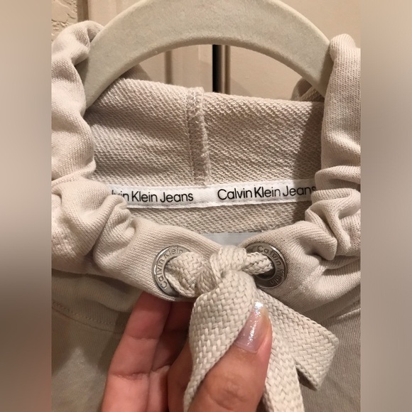 Calvin Klein Beige Hoodie Cotton Mini Dress (Size L) - Picture 8 of 12